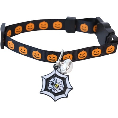 Pudlíček Halloween obojok pavučina