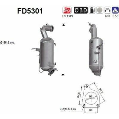 Filter sadzí pevných častíc výfukového systému AS FD5301