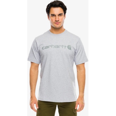 Carhartt Bavlněné tričko Dearborn Relaxed Logo T-Shirt heather gray/gray