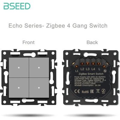 BSEED Smart Zigbee svetelný vypínač - Echo Click Sivá 4
