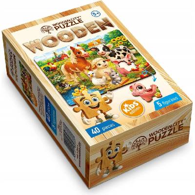 WOODEN CITY Drevené Zvieratká zo zelenej farmy 40 dielov