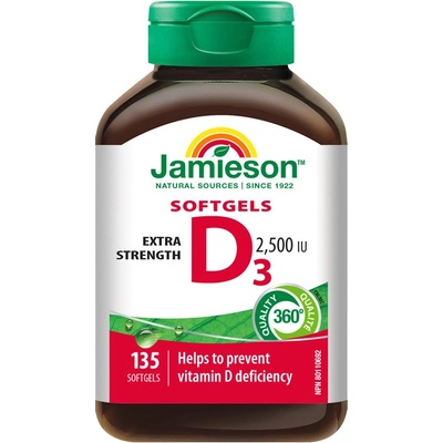 Jamieson Vitamín D3 2500 IU 135 kapsúl