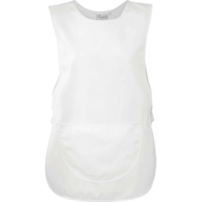 Premier Tabard zástěra s kapsou a zapínáním Clean bílá