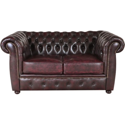indickynabytek.cz Chesterfield Liverpool z pravé hovězí kůže New Red