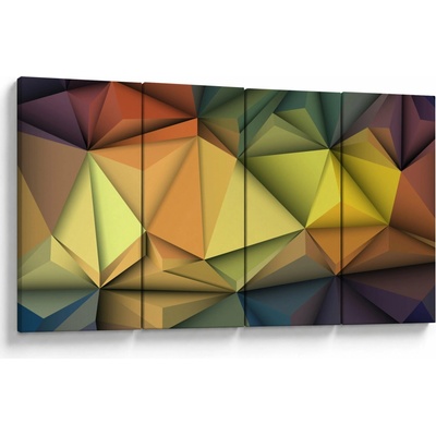 Obraz - Polygonálna 3D abstrakcia, štvordielne 160x80 cm