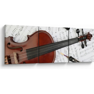 Obraz - Hudební nástroje, třídílný 90x30 cm