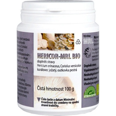 MRL Hericor BIO coriolus + Hericium prášok 100 g