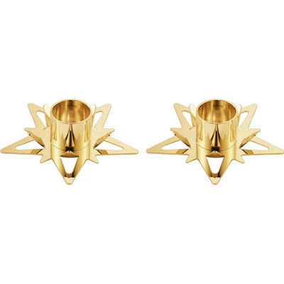 Georg Jensen Pozlacený svícen Taper – set 2 ks, zlatá barva, kov