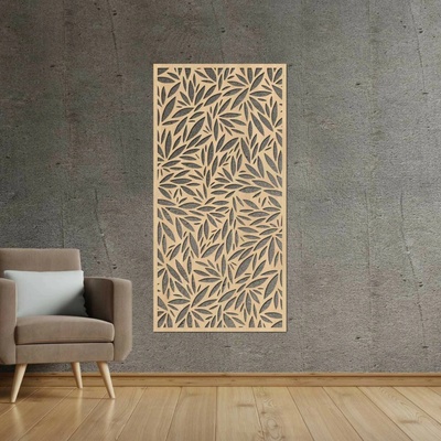 Dřevěný nástěnný panel rostlinný motiv | DOROZ: HDF - Javor 40 x 20 cm 4577-103741 HDF0187