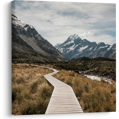 Obraz - Chodník v údolí hory Mt. Cook, jednodílný 70x70 cm