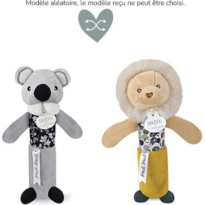 Doudou Chrastítko pískací 17 cm lev
