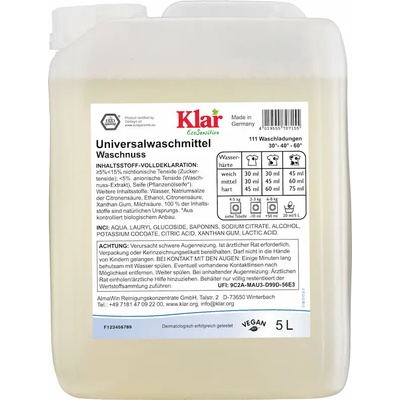 Klar Prací gel z mýdlových ořechů sensitive 5 l