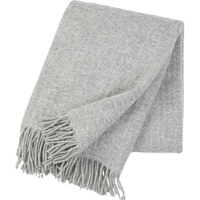 Klippan Švédsko Vlněný pléd Twist light grey Světle šedá 130x200