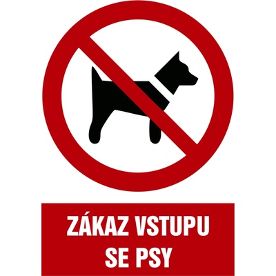 Grafiko | Zákaz vstupu se psy - Text obrázku (tabulka s vlastním textem), Materiál Hliník, Rozměr 297x210mm