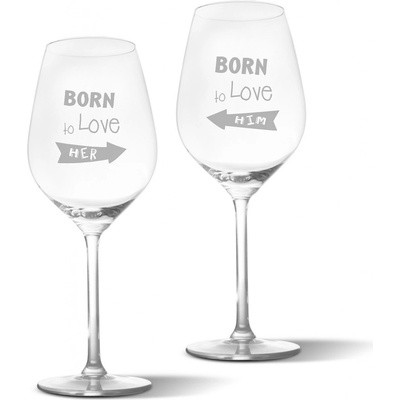 Sablio Skleničky na víno Born to love 2 x 490 ml