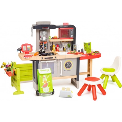 Smoby Restaurace s elektronickou kuchyňkou Chef Corner Restaurant s toasterem na zahradě