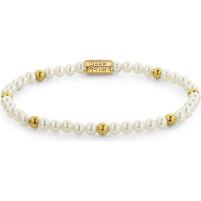 Rebel & Rose Dámsky náramok Pearl & Gold Coloured 4 mm RR-40177-G-M