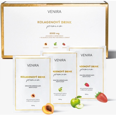 Venira Premium kolagenový drink pre vlasy nechty a pleť 324 g marhuľa jablko jahoda 30 dávok