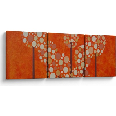 Obraz - Oranžový les, třídílný 90x30 cm