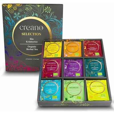Creano BIO bylinný čaj sada Grey 45 sáčků 9 druhů 90 g