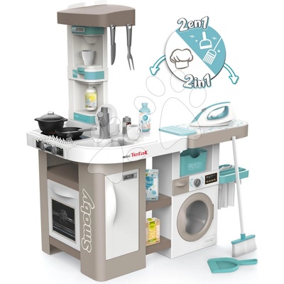 Smoby Kuchyňka elektronická s pračkou a žehlicím prknem Tefal Cleaning Kitchen 360°