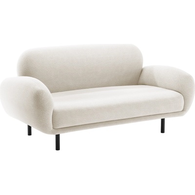 Micadoni Bílá bouclé dvoumístná pohovka Poppy 148 cm