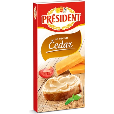 Président Tavený se sýrem Cheddar 3x50 g 150 g