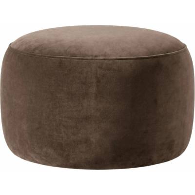 Micadoni Hnědá sametová podnožka Amalta ⌀56 cm
