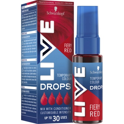 Schwarzkopf Live Drops barvicí kapky na vlasy Ohnivá červená 30 ml