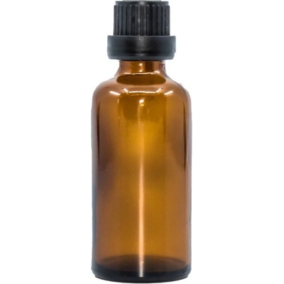 Bewit Lahvička skleněná hnědá lesklá kapátko černý uzávěr 50 ml