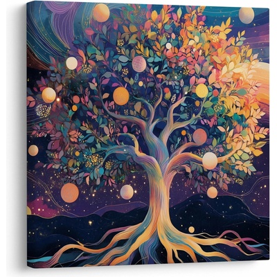 Obraz – Fialový strom plný energie, jednodielne 40x40 cm