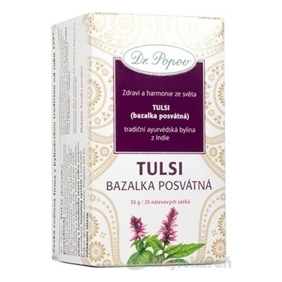 Dr. Popov Bylinný čaj Tulsi bazalka posvätná 20 vrecúšok
