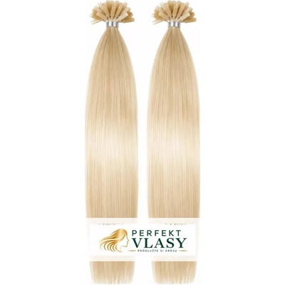 VLASY KERATIN INDIAN REMY BLOND #613,80g, 50cm, 100% lidské vlasy k prodloužení