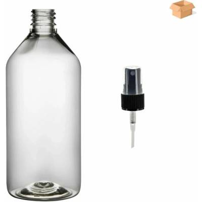 Via Plastová lahvička čirá s ČERNÝM rozprašovačem 215 ml 225 ks