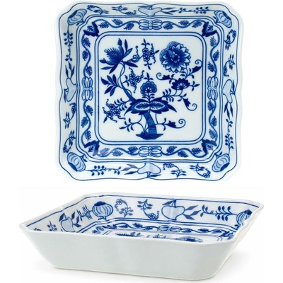 Český porcelán Dubí Mísa salátová čtyřhranná cibulák 24 cm