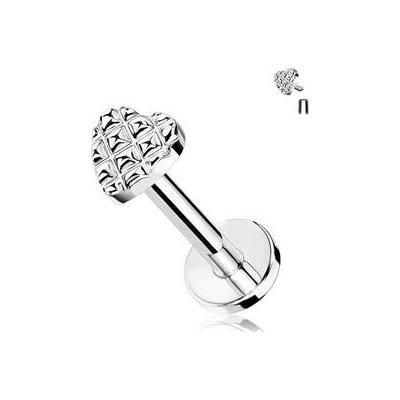 Šperky4U labreta cartilage piercing srdíčko LB0036ST-1208