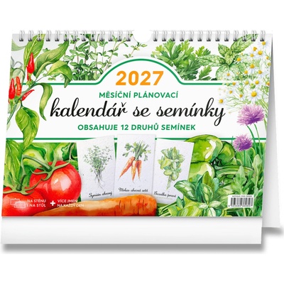 Měsíční plánovací se semínky 30 x 21 cm 2027