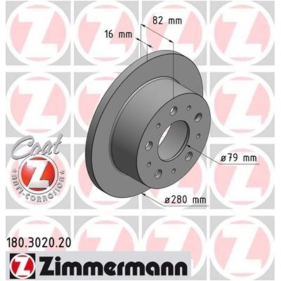 ZIMMERMANN Brzdový kotúč 180302020