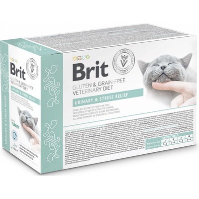 Brit Veterinary Diet Cat Urinary & Stress Relief Fillets in Gravy 12 x 85 g