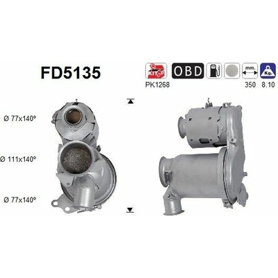Filter sadzí pevných častíc výfukového systému AS FD5135