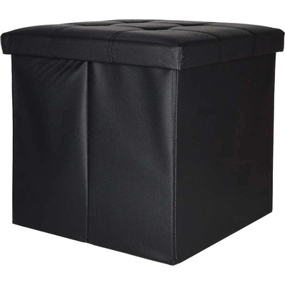 KIK Puf s úložným prostorem pod sedákem 38 × 38 × 36 cm, černý