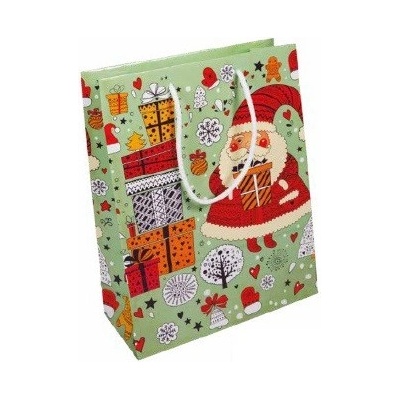 Papírová taška vánoční - Santa Claus DOPRODEJ 240x100x320 mm / lamino