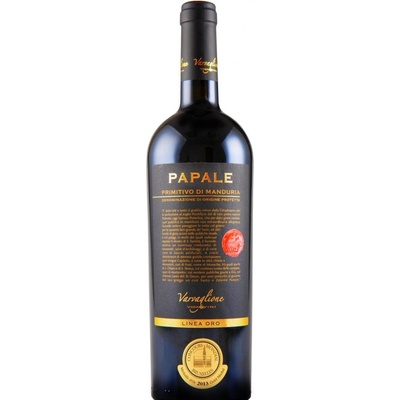 Varvaglione Primitivo Di Manduria Papale Oro 2021 DOP 14,5% 0,75 l (holá láhev)