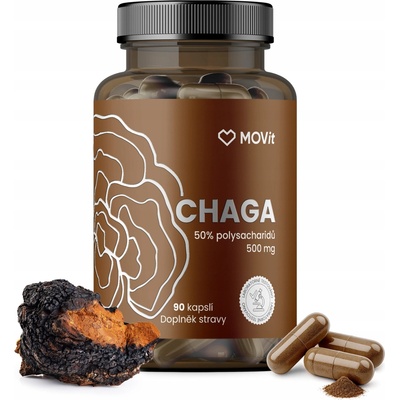 MOVit Chaga 50% polysacharidů 500 mg 90 kapslí