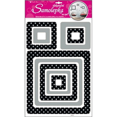 Anděl 10012 samolepící dekorace čtverce se stříbrnými glitrovými puntíky 60x32cm – Hledejceny.cz