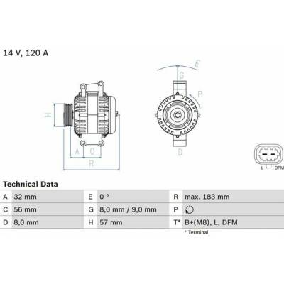 Alternátor BOSCH 0 986 044 020