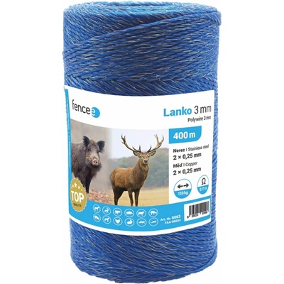 Lanko na elektrický ohradník, priemer 3 mm, modré, dĺžka 400 m