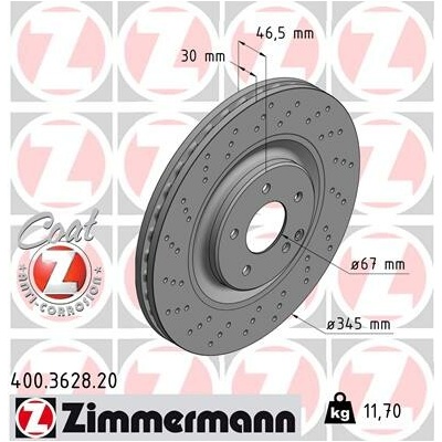 ZIMMERMANN Brzdový kotúč 400362820