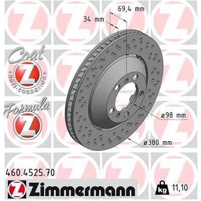 ZIMMERMANN Brzdový kotúč 460452570