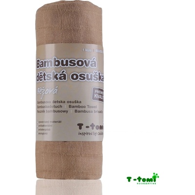 T-Tomi Bambusová osuška 100x80 béžová hviezdička